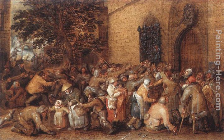 Distribution of Loaves to the Poor painting - David Vinckbooms Distribution of Loaves to the Poor art painting